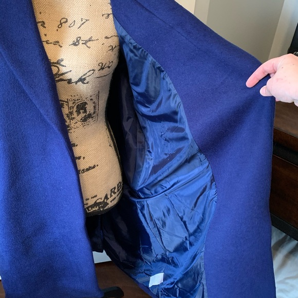 Madewell Shawl Collar Wrap Coat Night Sky, Size L - Picture 8 of 8